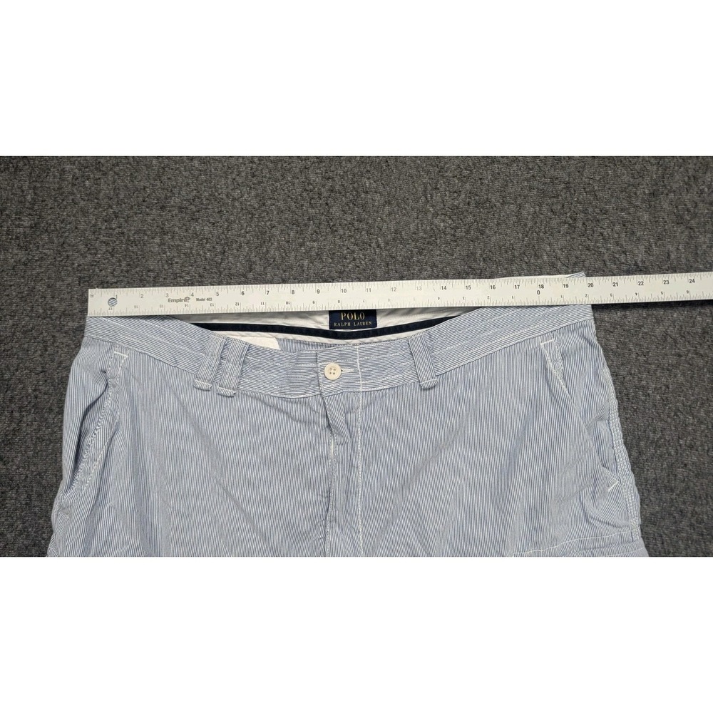 Polo Ralph Lauren Shorts Men's Blue‎ White 42T Seersucker Cargo Chinos Old Money - Picture 5 of 16